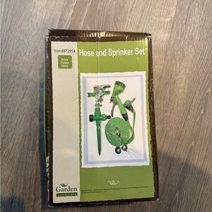 Garden Essentials Green Hose and Sprinkler Set